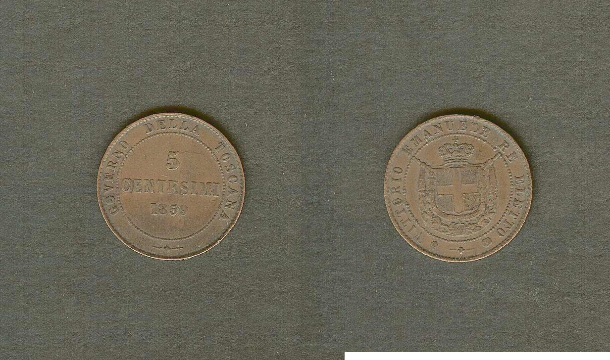 ITALIE - TOSCANE 5 centesimi 1859 TTB